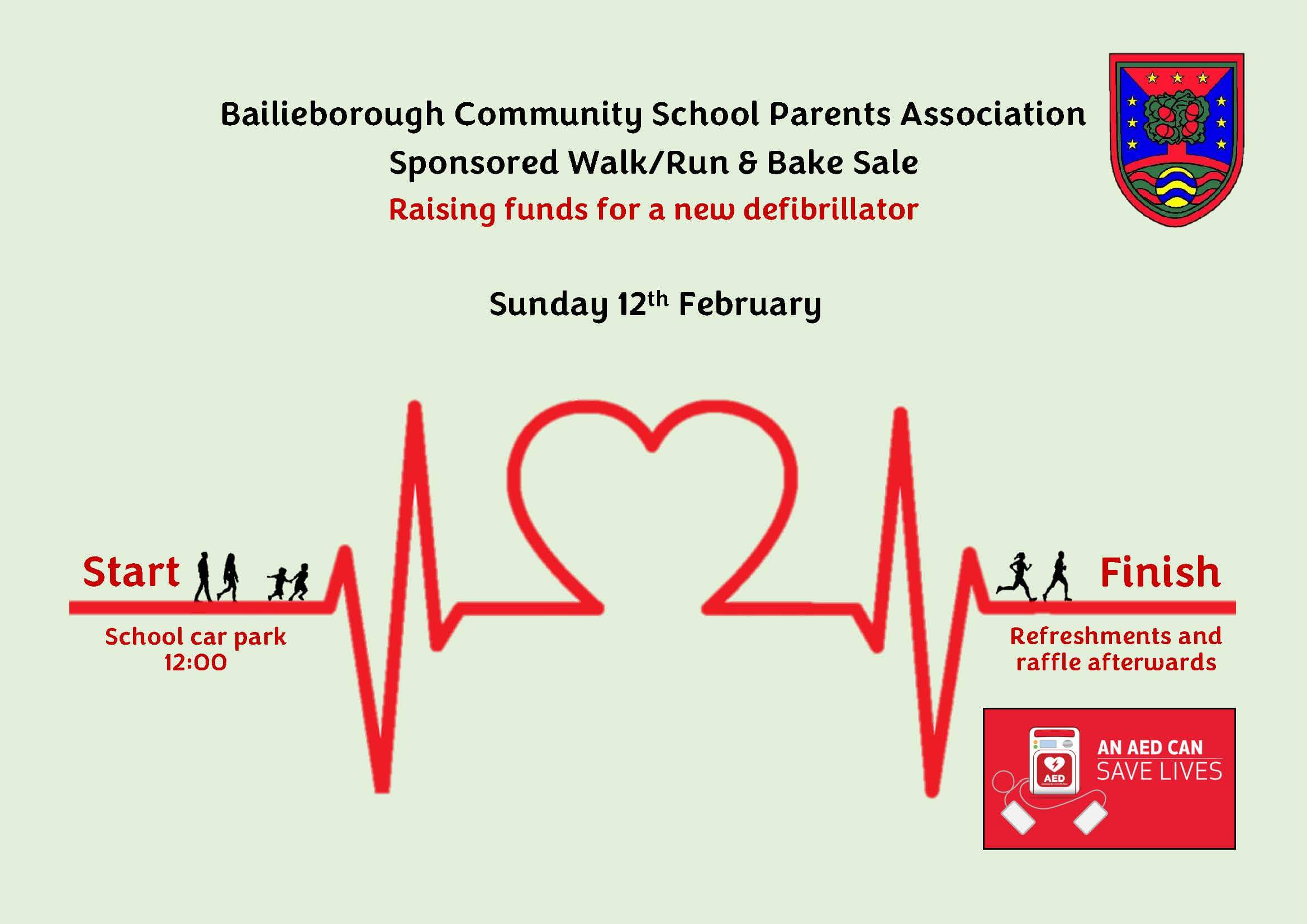 Bailieborough Community School Parents Association Sponsored Walk/Run and Bake Sale – 12th February